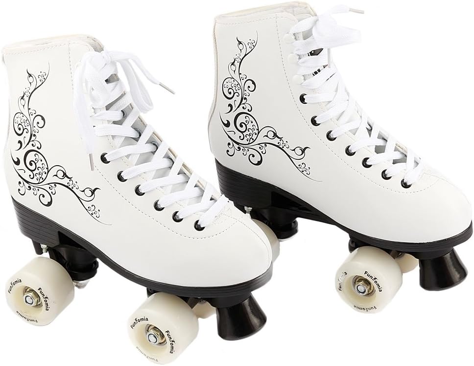 Rollschuhe/Discoroller in Grössen 30-44 - Rollerskates Disco Roller Skate Indoor Outdoor 30 Weiss, 3