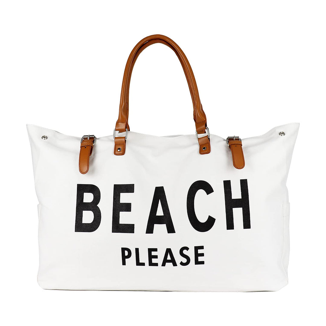 Damen Strandtasche Grosse, Strandtasche XXL Familie Wasserdicht mit Ledergriffe, Beach Bag für Reise