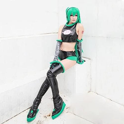 CoolChange Cosplay Perücke mit sehr Langen Zöpfen für Hatsune Miku Fans | 130cm | Farbe: Grün, grün