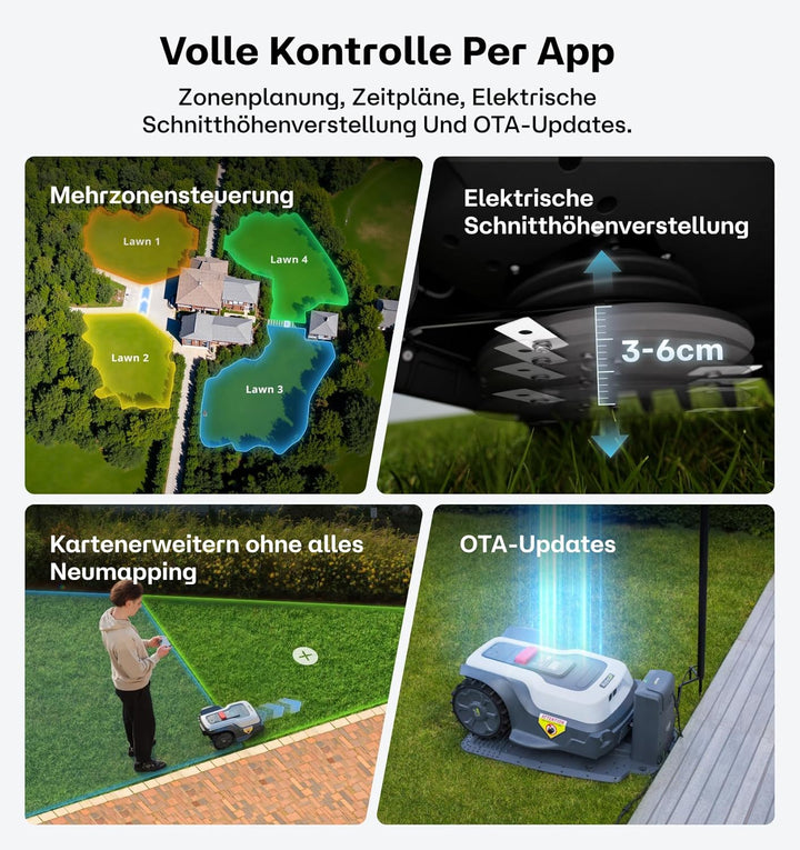 T600 Mähroboter ohne Begrenzungskabel für 800㎡, RTK Gesteuerter Rasenmäher Roboter, Automatische u.