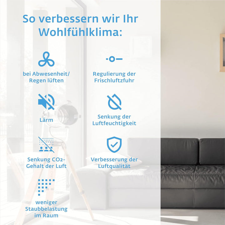 SIEGENIA AEROPAC Wand-Lüfter leise & energiesparend, dezentrale Wohnraum-Lüftung, hohe Luftleistung
