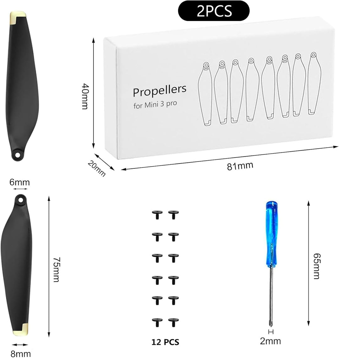 Bocguy 16 Pcs Drohne Mini 3/4 Pro Propeller, Propeller für Mini 3/4 Pro Zubehör Drohnenersatz mit 24