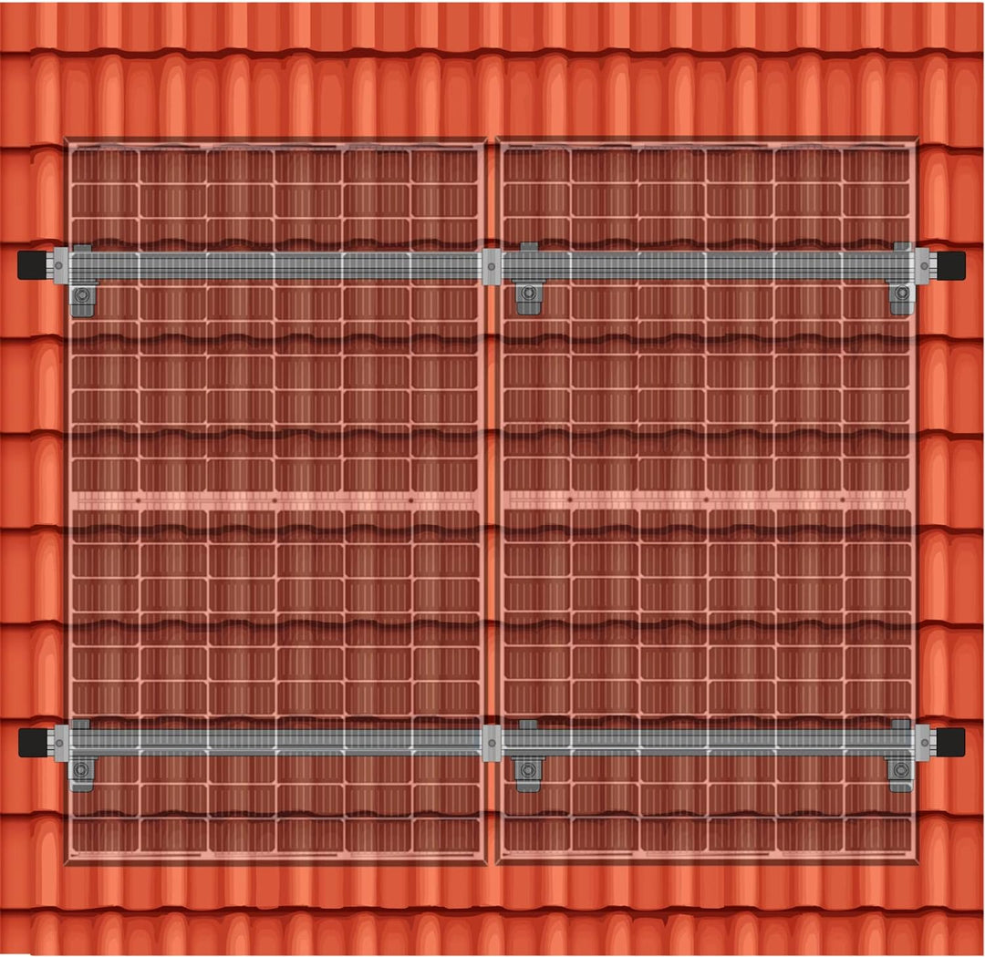 Photovoltaik Schiene 1150mm, 4PCS Aluprofil Solar Ziegeldach/Blechdach/Bitumendach/Metalldach Montag