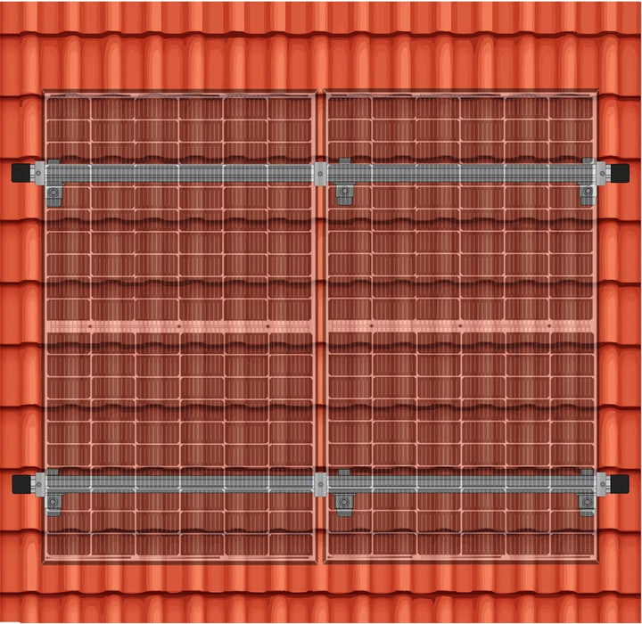 Photovoltaik Schiene 1150mm, 4PCS Aluprofil Solar Ziegeldach/Blechdach/Bitumendach/Metalldach Montag