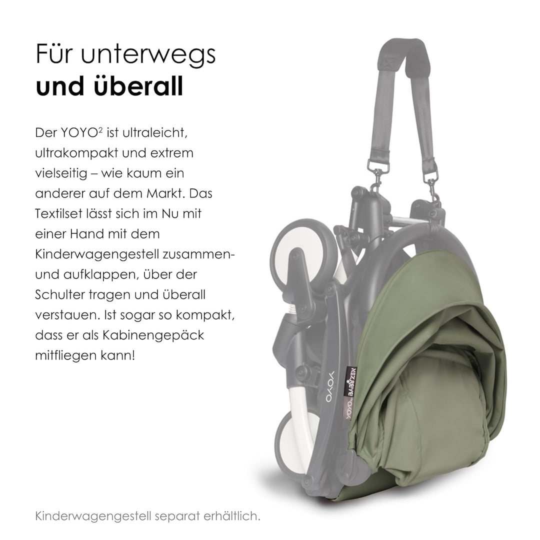 BABYZEN YOYO 6+ Textilset, Olive - Nur Textilset: Sitzpolster, farbgleichen Verdecken und Reissversc