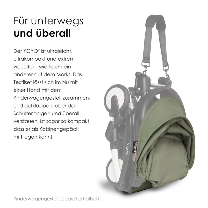 BABYZEN YOYO 6+ Textilset, Olive - Nur Textilset: Sitzpolster, farbgleichen Verdecken und Reissversc