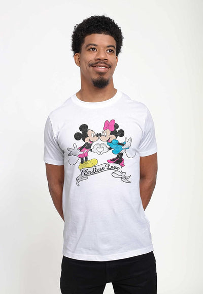 Disney Classics Unisex Mickey Classic-Endless Love Organic Short Sleeve T-Shirt S Weiss, S Weiss