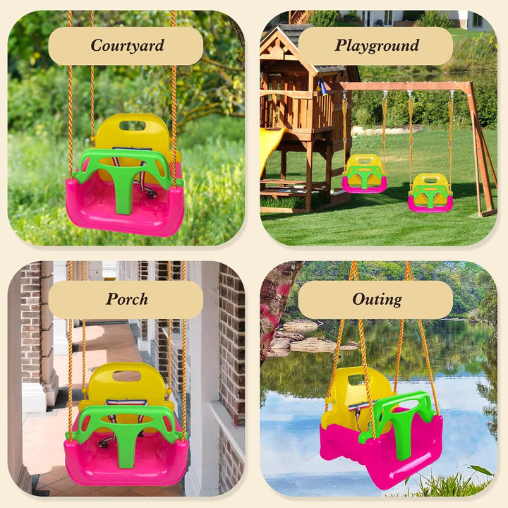 KINSPORY Kinderschaukel Babyschaukel 3 in 1 Babysitz verstellbar Mitwachsend Schaukelsitz Gartenscha