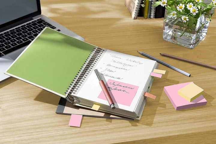 Post-it Recycling Notes, Assortierte Farben, Packung mit 24 Blöcken, 100 Blatt pro Block, 38 mm x 51