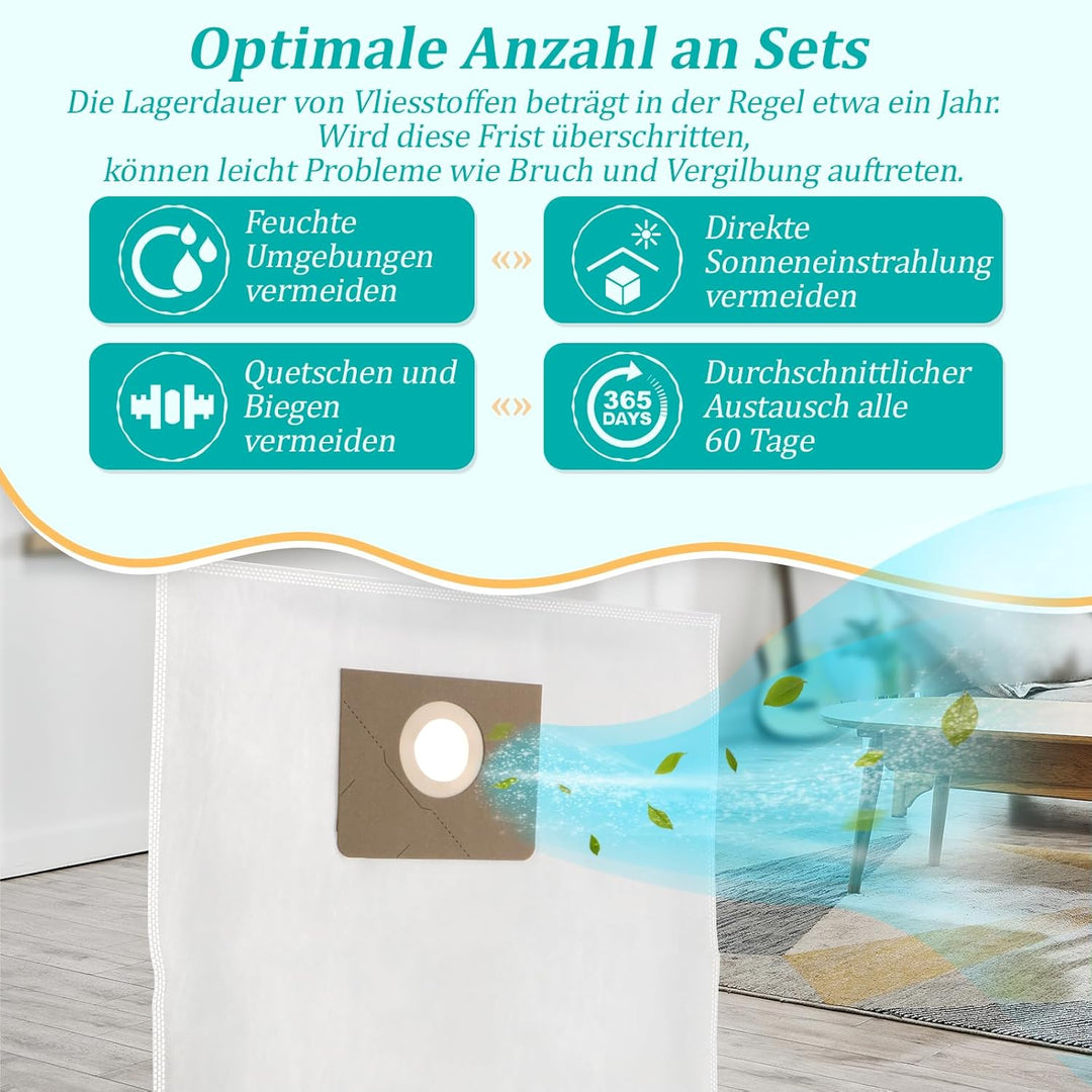 10 Stück für Kärcher NT 35/1 (Ap, Adv, Tact, Te H/M) Staubbeutel für Kärcher NT 14/1, NT 25/1 NT 200