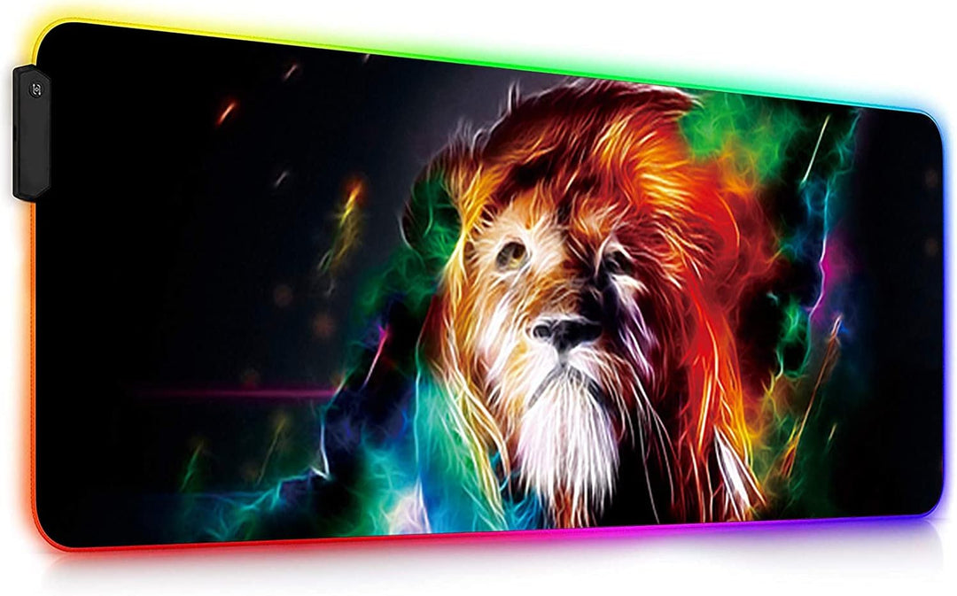 DORRISO RGB Gaming Mauspad Grosse 800x300x4 mm LED Schreibtischunterlage XXL Grosse Mousepad Wasserd
