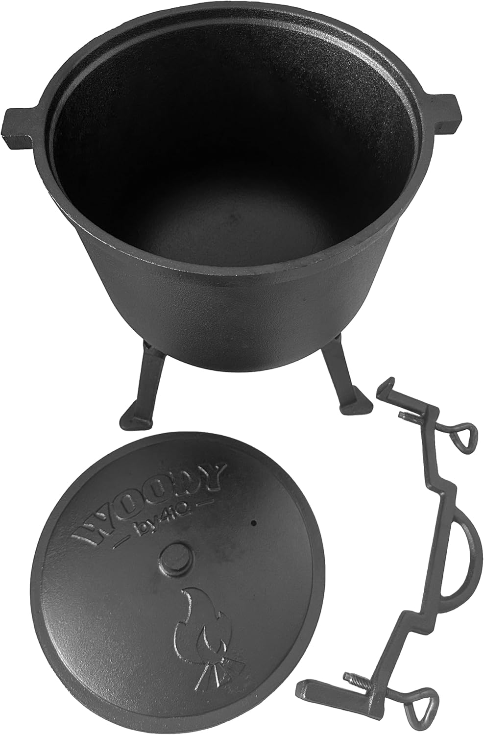 4iQ Group BBQ Dutch Oven Set 10 liter - Feuertopf mit Füssen, Henkel und Deckel - Gusstopf für Outdo