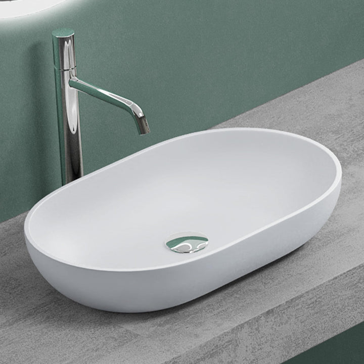 Mai & Mai Aufsatzwaschbecken Col808 in Weiss Matt Waschschale Waschbecken aus Gussmarmor, Weiss Matt