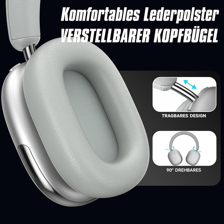 Over-Ear Bluetooth Kopfhörer ANC, 120h Akku | Hi-Res Audio, 40mm Treiber, Multipoint BT 5.4, Noise C