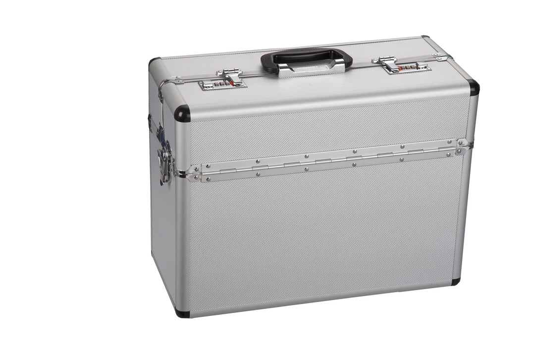 ALUTEC Pilotenkoffer (Aluminium Koffer, Innenmasse 435x340x1950 mm, ergonomischer Griff, mit Dokumen