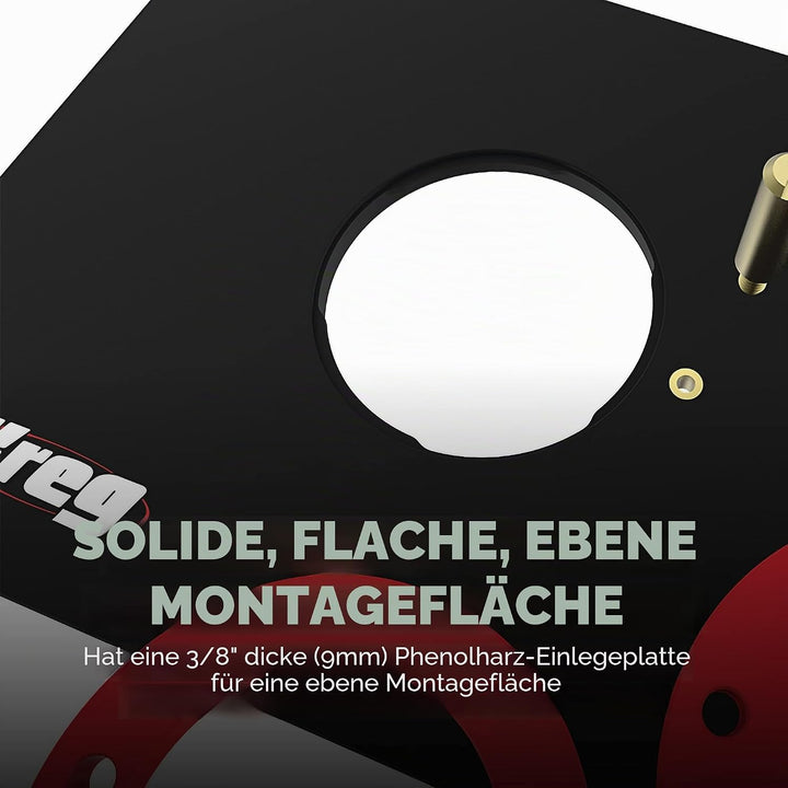 Kreg Tool Präzisions-Frästisch-Einsatzplatte mit Level-Loc Ringen (nicht vorgebohrt) (PRS4038)