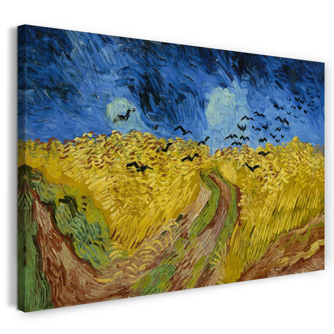 Printed Paintings Leinwand (80x60cm): Vincent Van Gogh - Weizenfeld mit Krähen (1890) 80x60 cm, 80x6