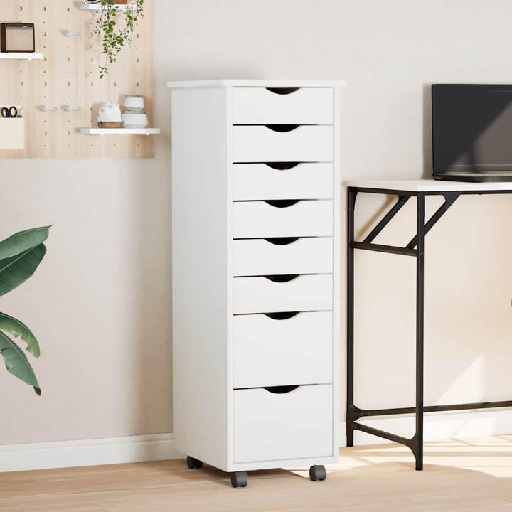 vidaXL Rollschrank, Rollcontainer mit 8 Schubladen, Kommode Schubladenschrank mit Rollen, Büroschran