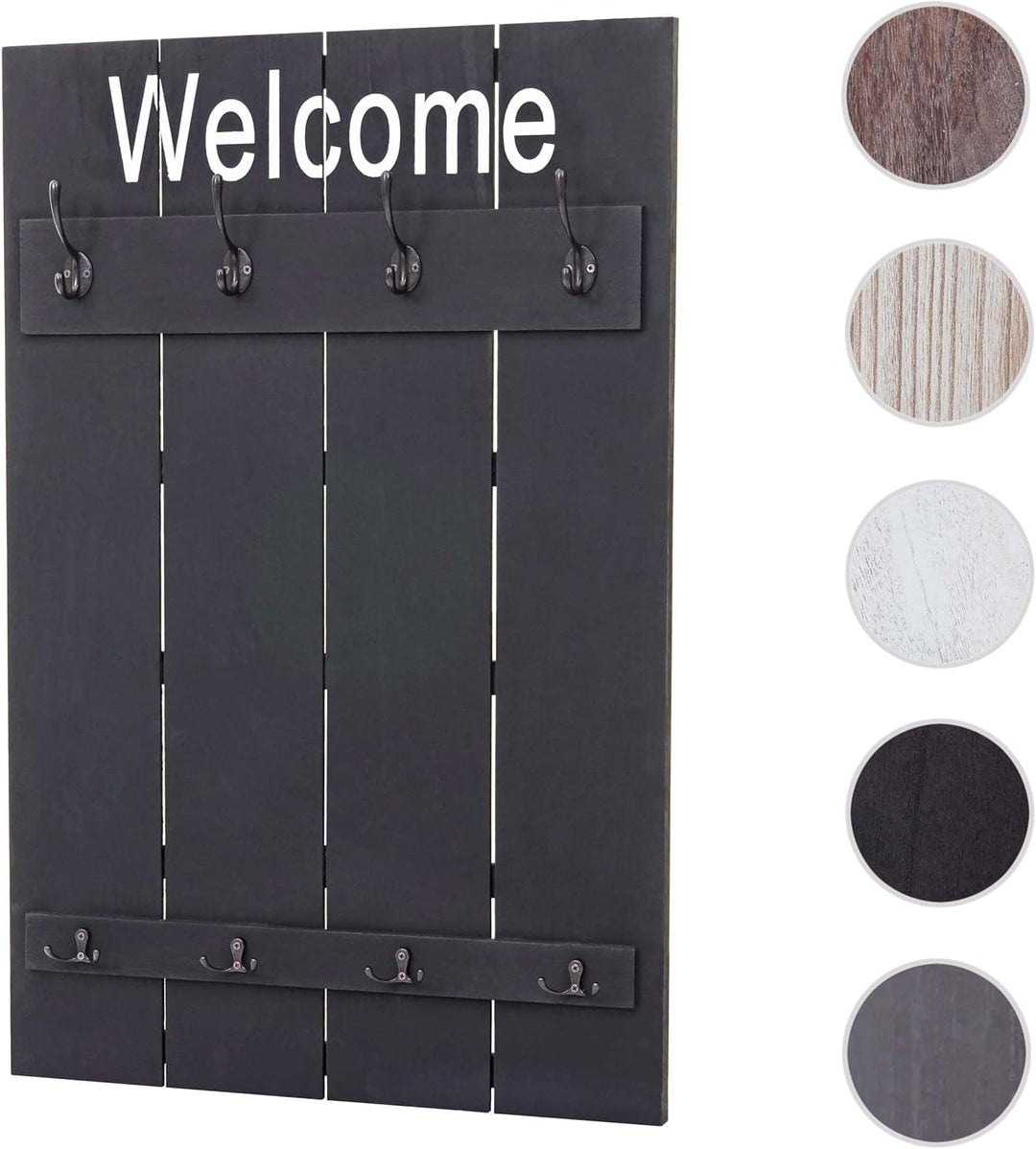 Mendler Wandgarderobe HWC-C89AM Welcome, Garderobe Garderobenpaneel, Shabby-Look Vintage, 91x60cm -
