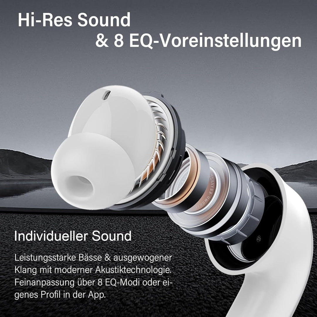 Bluetooth Kopfhörer mit Hybride Aktive Geräuschunterdrückung, In Ear Kopfhörer Kabellos Bluetooth 5.