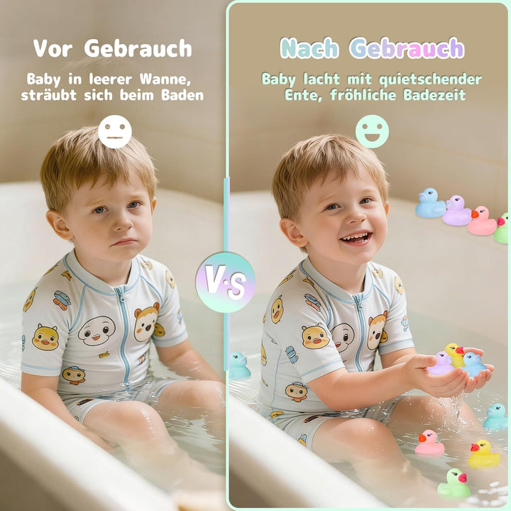 60 Stück Pastellfarbene Badeenten Quietscheentchen aus Gummi Mini Set schwimmendes Badespielzeug für
