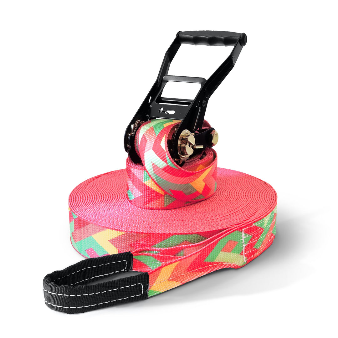Slackline Set, Zig Zag, 15-35m Länge, Komplettset für Kinder, Anfänger, Fortgeschrittene und Profis,