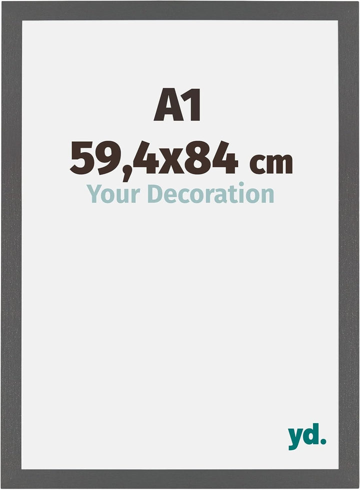 yd. Your Decoration - Bilderrahmen DIN A1 59,4x84 cm - Bilderrahmen aus MDF mit Acrylglas - Antirefl