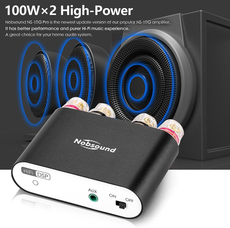 Nobsound NS-10G PRO Hi-Fi DSP 100W (50W x 2) Digital Bluetooth 5.0 Amplifier 2.0 Channel Stereo Powe