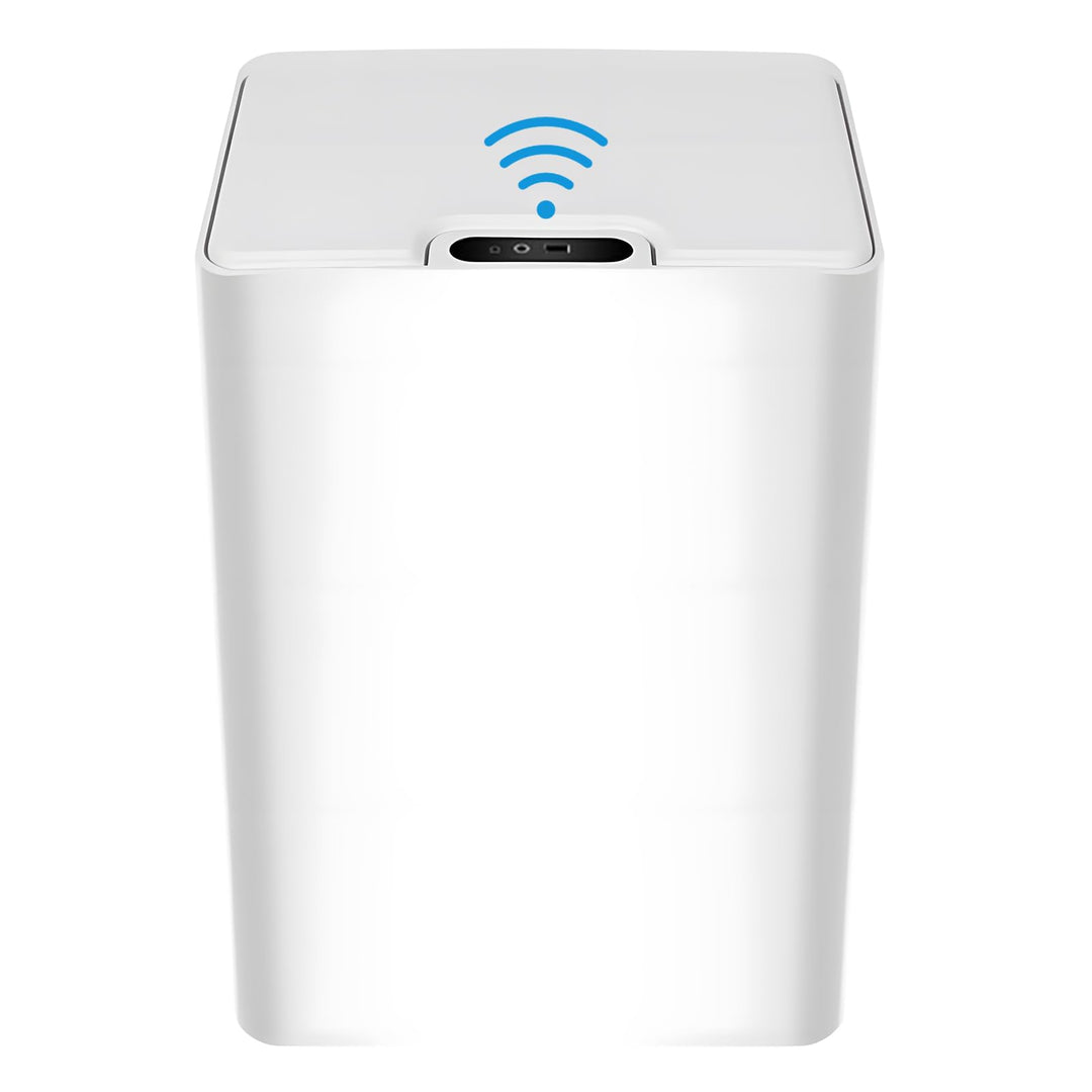 15L Badezimmer Mülleimer mit Deckel,Automatischer Sensor Mülleimer aus Kunststoff,IPX5 Wasserdichter