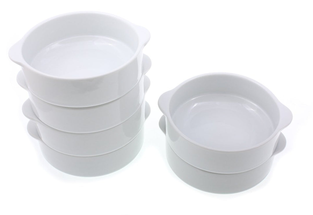 TAMLED Suppentasse stapelbar mit Lappengriffen - 6 Stück Porzellan 0,26 l