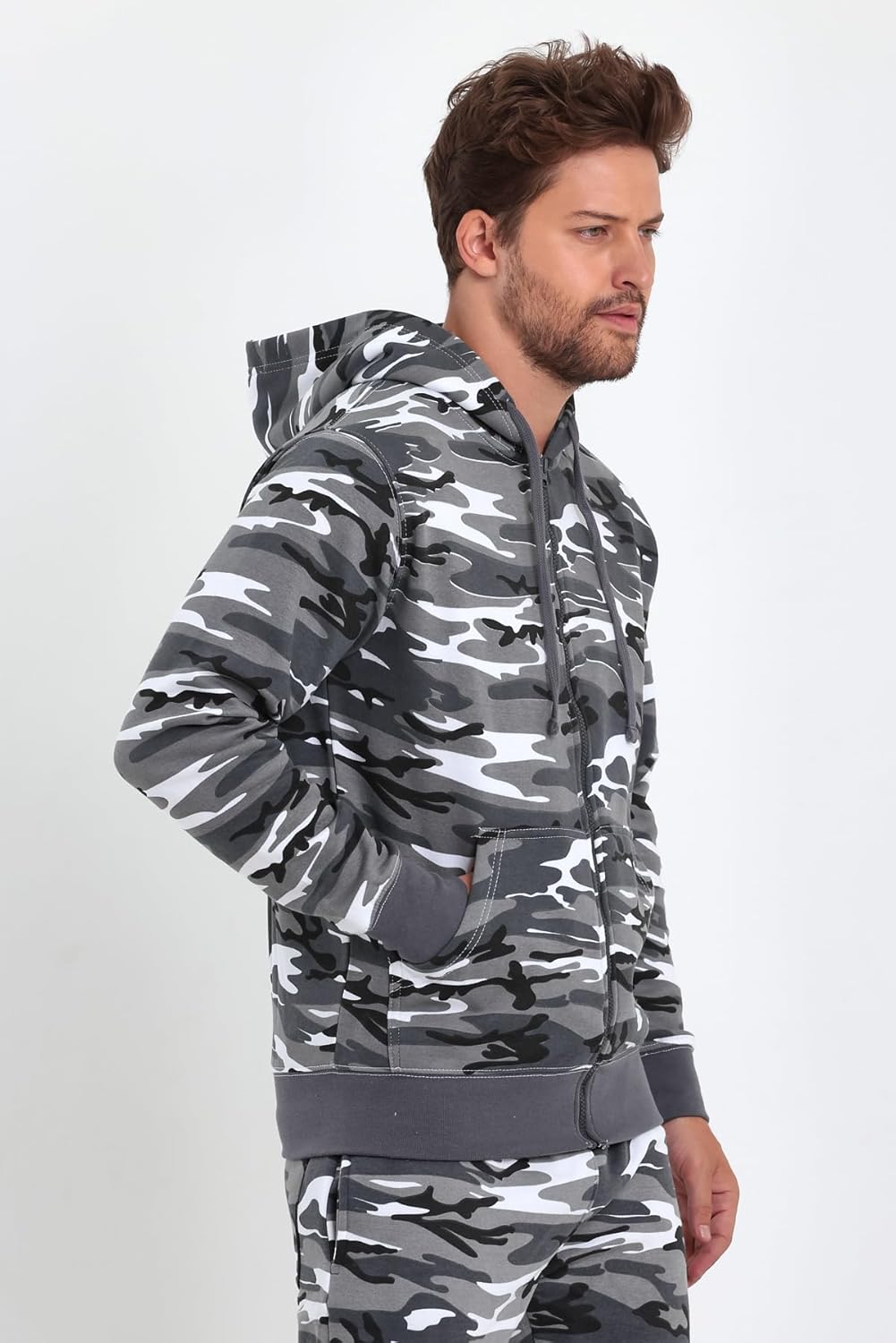 Raff & Taff Herren Zipper Hoodies Kapuzenjacke Sweatjacke Übergangsjacke Jacke Basic Schlicht bis 8X