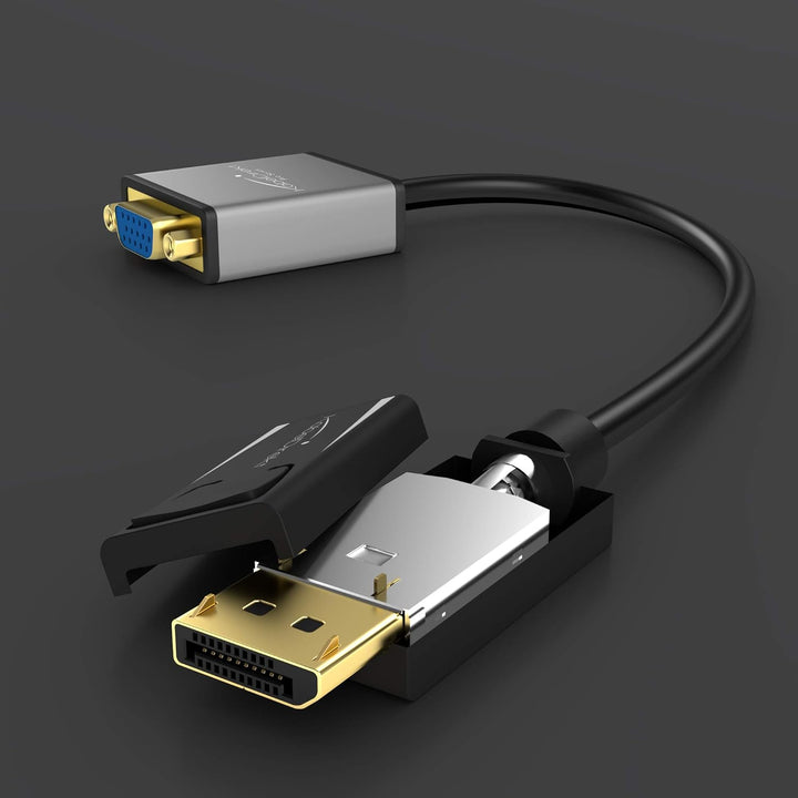 KabelDirekt – DisplayPort DP auf VGA Adapter – 0,15m (maximale Auflösung 1920 x 1200/60Hz, geeignet