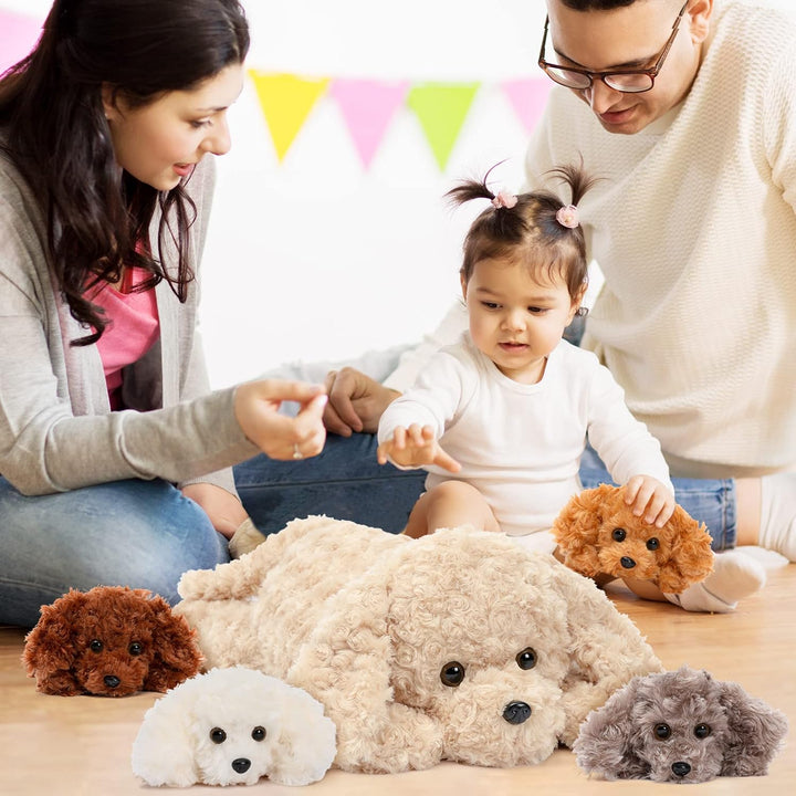 MorisMos Hund Kuscheltier XXL mit 4 Babys im Bauch, gross Hund Plüschtier Stofftier Kuscheltiere, ri