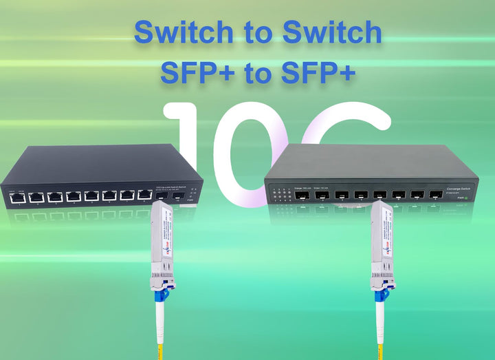 Elfcam® - 2 Stück, 10G SFP+ Bidi-Modul, TX1270nm / RX1330nm und TX1330nm / RX1270nm, LWL-Patchkabel