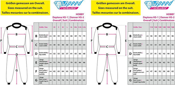 Speed Kartoverall Schwarz Gelb, Grösse:XL