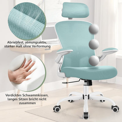 FelixKing Bürostuhl, Ergonomischer Gaming-Stuhl mit Verstellbarer Kopfstütze und Lendenwirbelstütze,