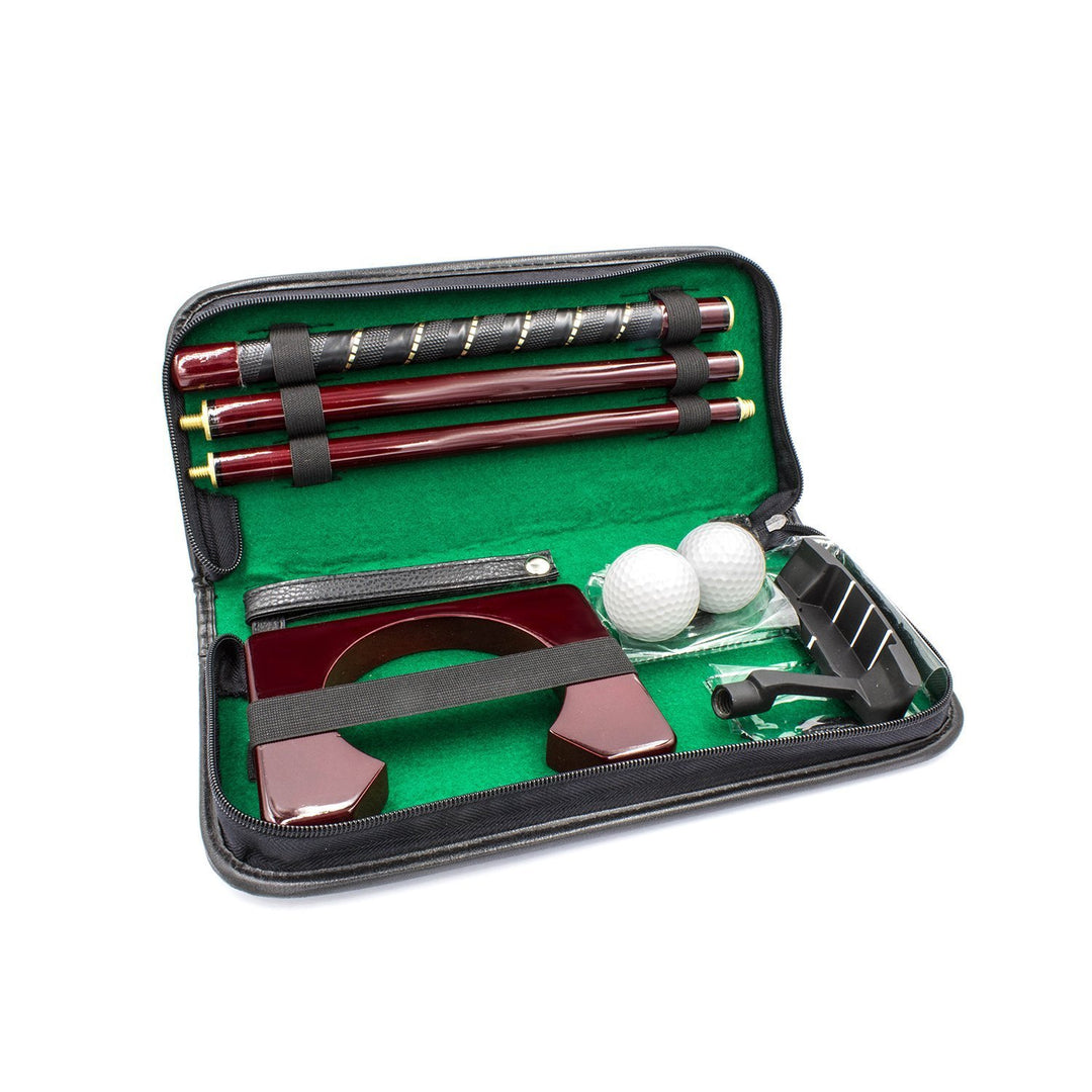 Posma PG020WD tragbares Golf-Putter-Set aus Holz mit 1 Holz-Putter, 2 Golfbällen, Putting-Becher für