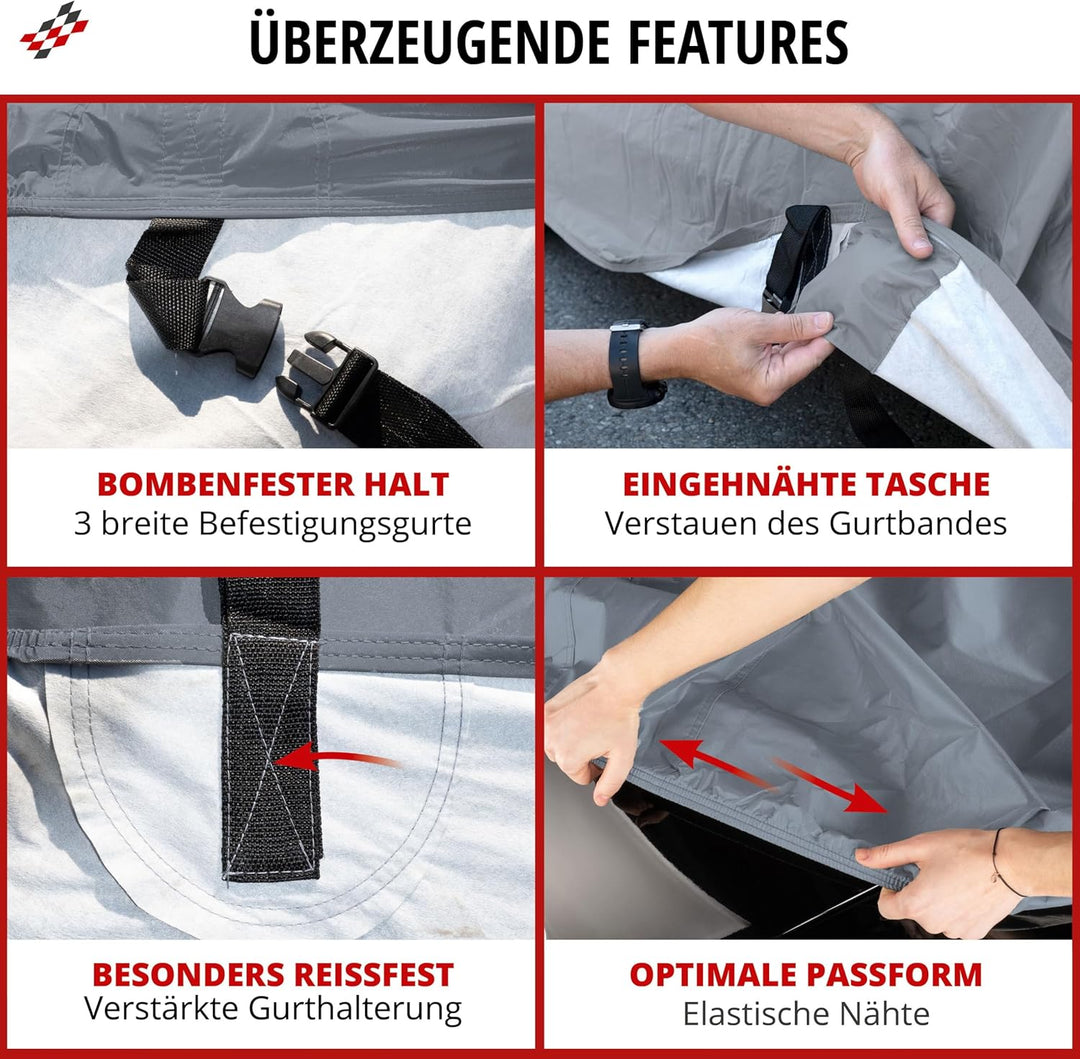WALSER Premium Abdeckplane Auto All Weather Plus Qualitätssieger Sehr Gut*, Abdeckplane wasserdicht,