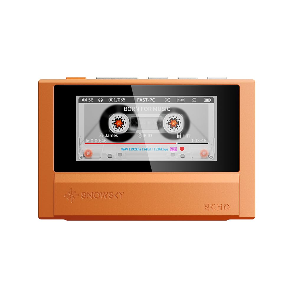 FiiO Echo Retro Hi-Res Digitaler Audio-Player, Dual-DAC-Bluetooth-Musik-Player, 4,4 mm symmetrischer