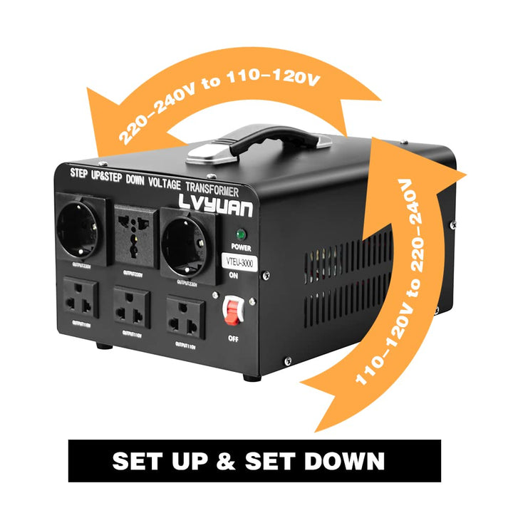 LVYUAN VTEU-3000 110 Volt USA Spannungswandler Ringkern-Transformator 3000VA - In: 110V oder 220V /
