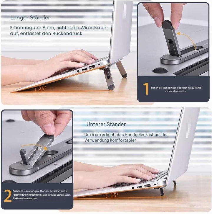 nediea Laptop Ständer, Mini Faltbarer Laptop Stand, Aluminium Notebook Ständer, Kompatibel mit MacBo