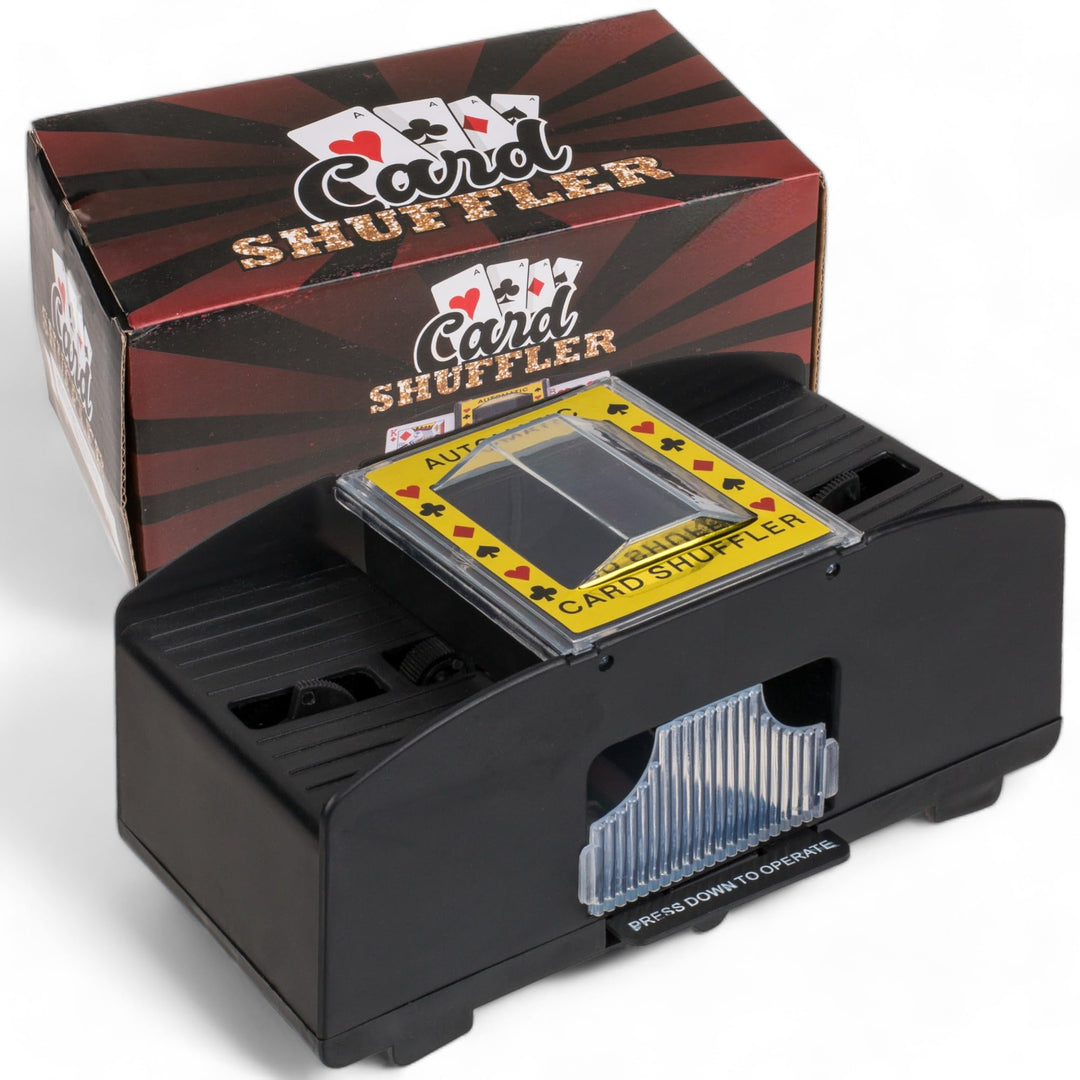 MIJOMA Automatischer Spielkartenmischer - Ideal für Standard-Spielkarten bis zu 9x6,5 cm, Praktische