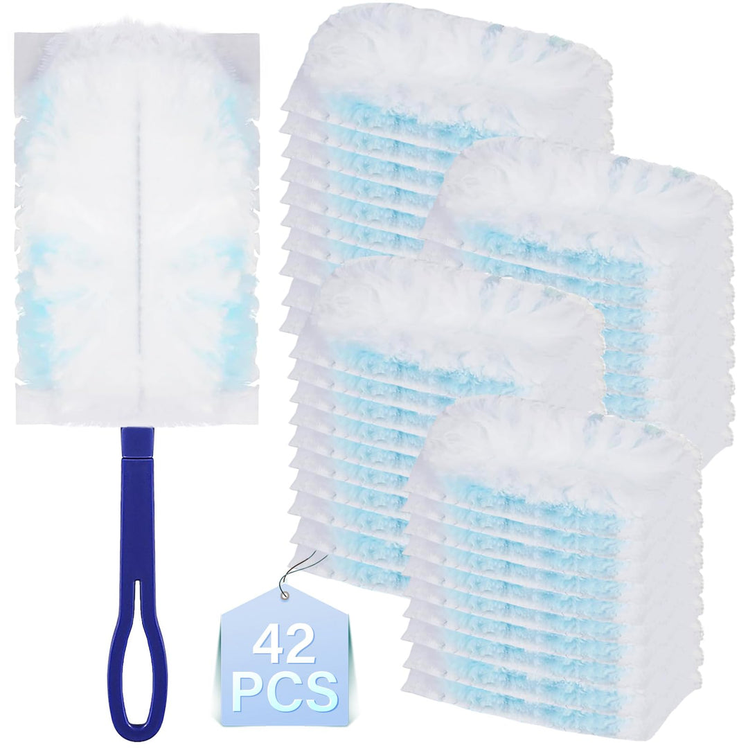 42 Stück Staubmagnet für Swiffer Staubmagnet nachfüllpack mit 1 Griff,Tierhaare für swiffer staubwed