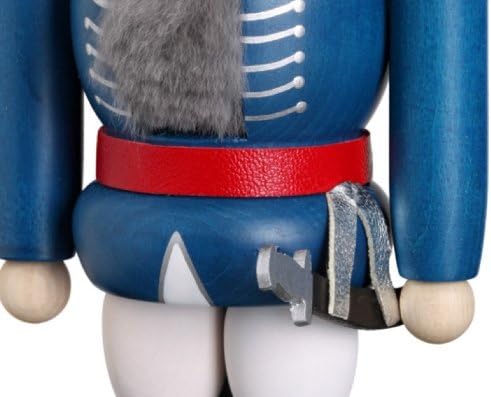 Seiffener Volkskunst Nussknacker Husar 20 cm (blau), Blau