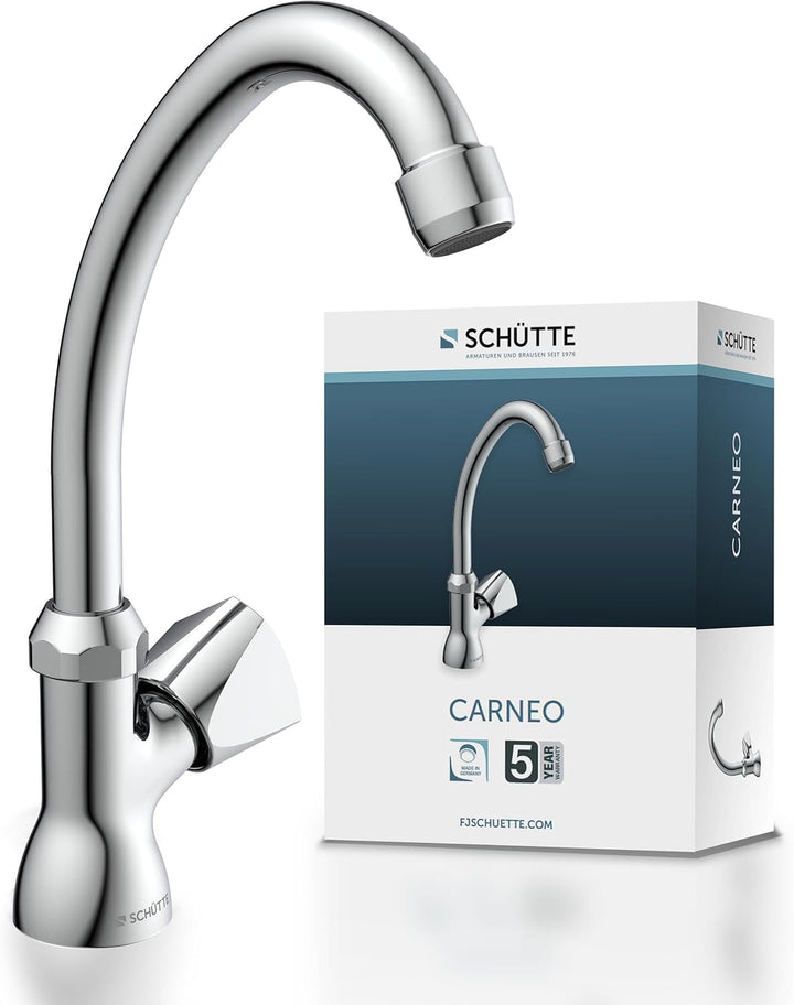 SCHÜTTE Kaltwasserhahn CARNEO, Armatur, Wasserhahn Bad nur für Kaltwasser, Standventil zum Schwenken