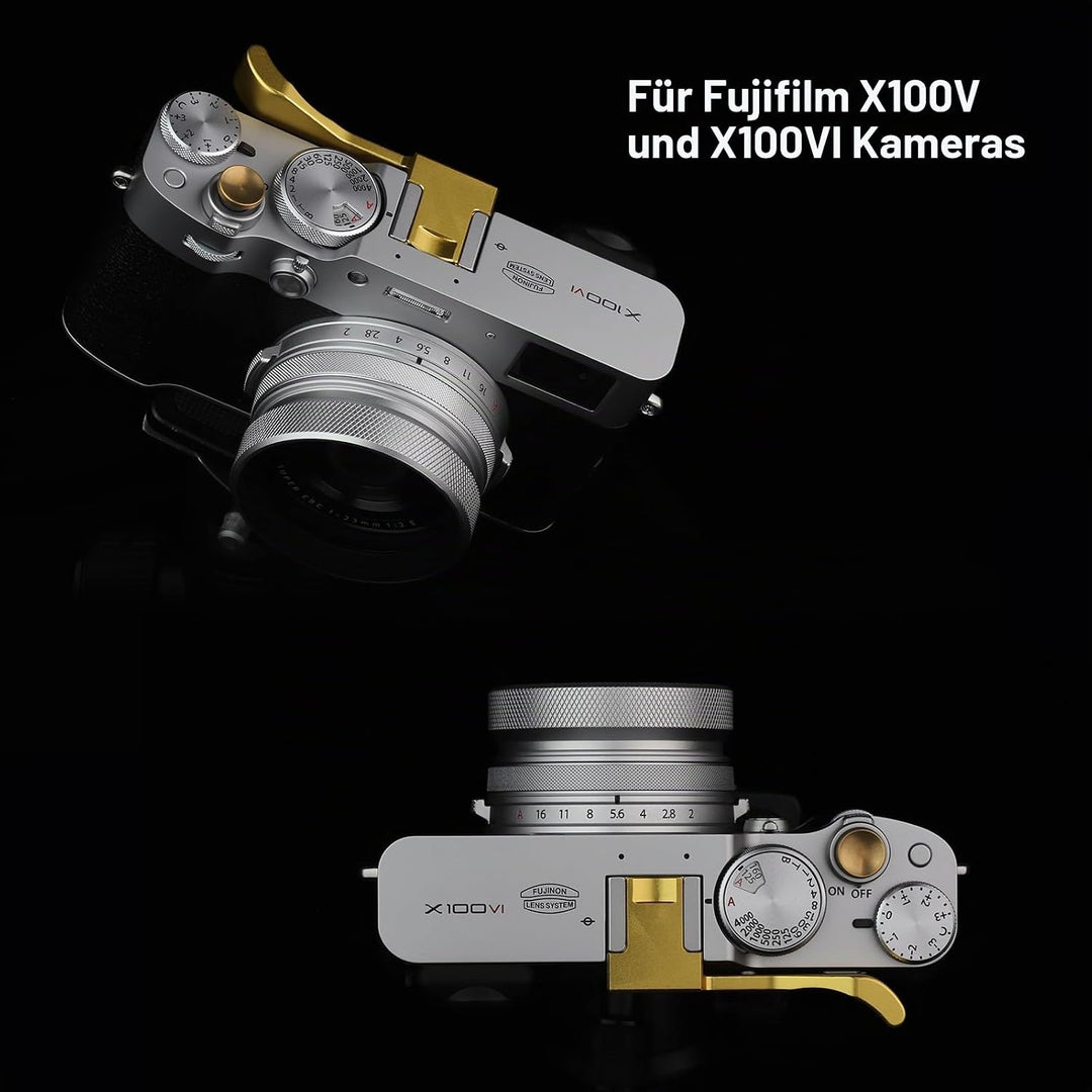 Daumen-Up-Handgriff aus Metall für Fujifilm X100VI Fujinon X100V Kamera-Zubehör Haoge THB-XVG, goldf