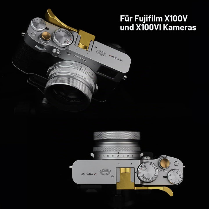 Daumen-Up-Handgriff aus Metall für Fujifilm X100VI Fujinon X100V Kamera-Zubehör Haoge THB-XVG, goldf