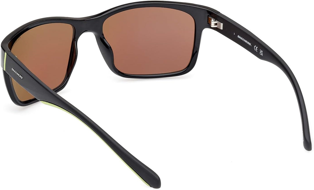 Skechers Unisex Se6117 Sunglasses 58 Shiny Black, 58 Shiny Black