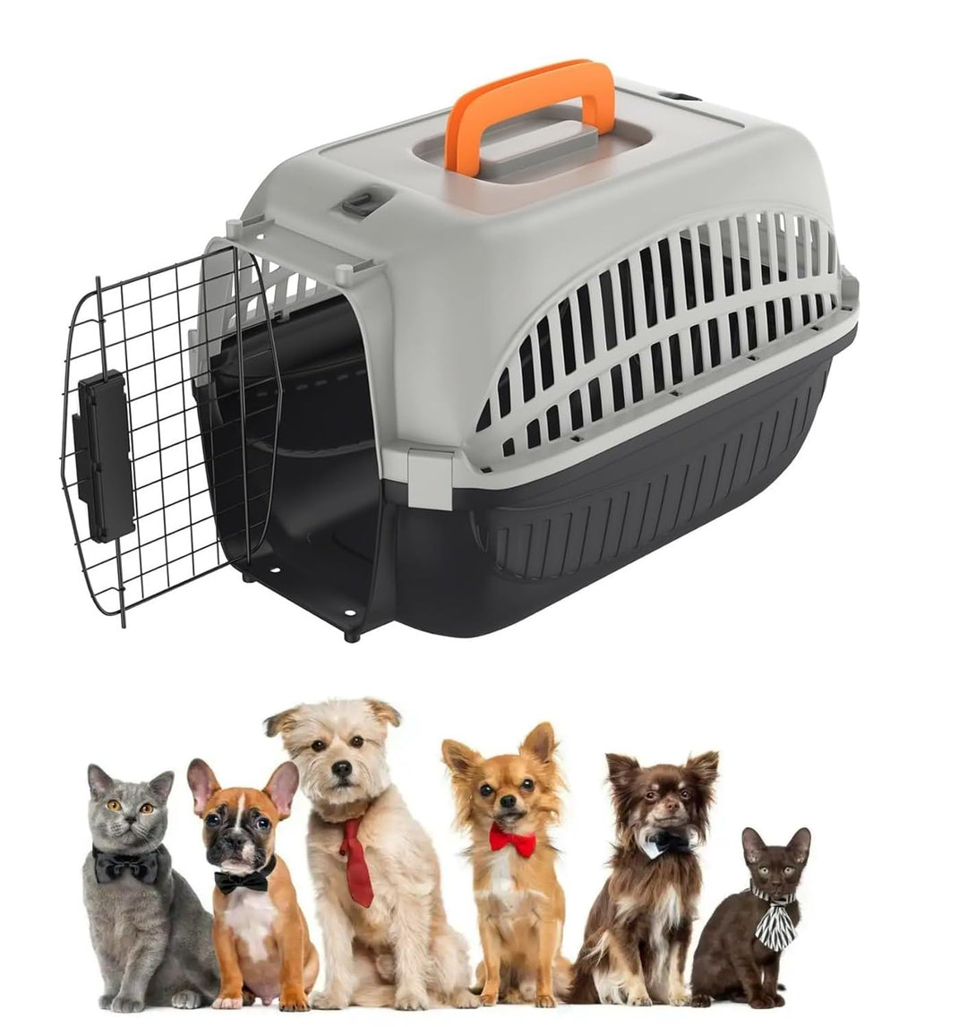 UISEBRT Katzentransportbox, Transportbox Katze mit Metalltür Vorne Tiertransportbox,Transportbox Hun