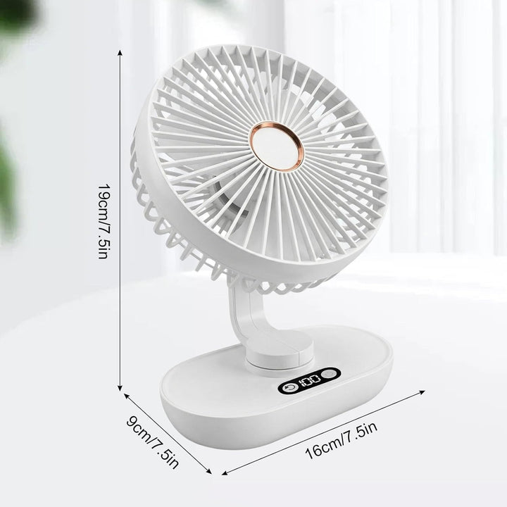 Mini Ventilator Oszillierend Ultra Leise,4000mAh Akku Mini Tischventilator,5 Geschwindigkeiten USB T